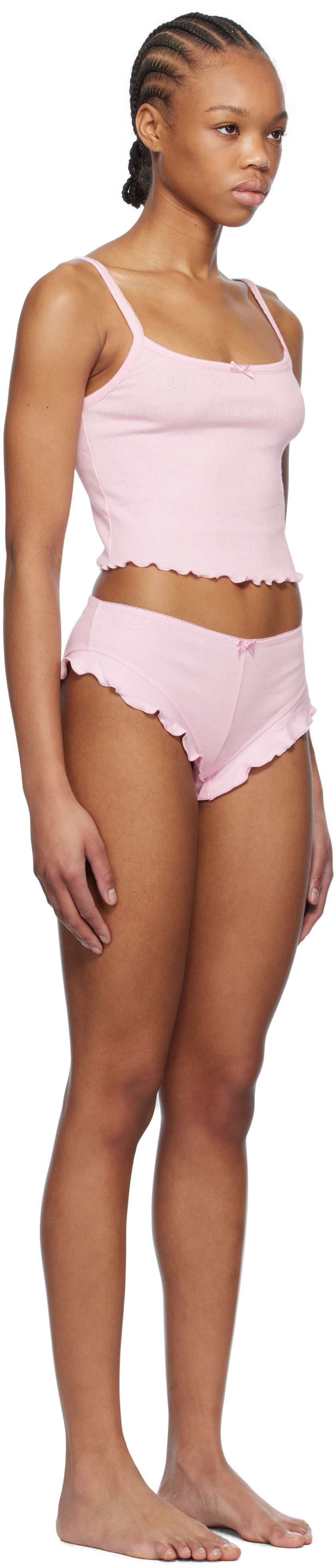 Pyžamo SKIMS SKIMS Pointelle Cropped Cami and Shorts Pajama Set Ružová | ST-SST-8459W, 1