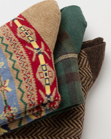 Ponožky Polo by Ralph Lauren 3 Pairs Custom Fit Patterned Crew Socks Rôznofarebný | 449P04702001, 3