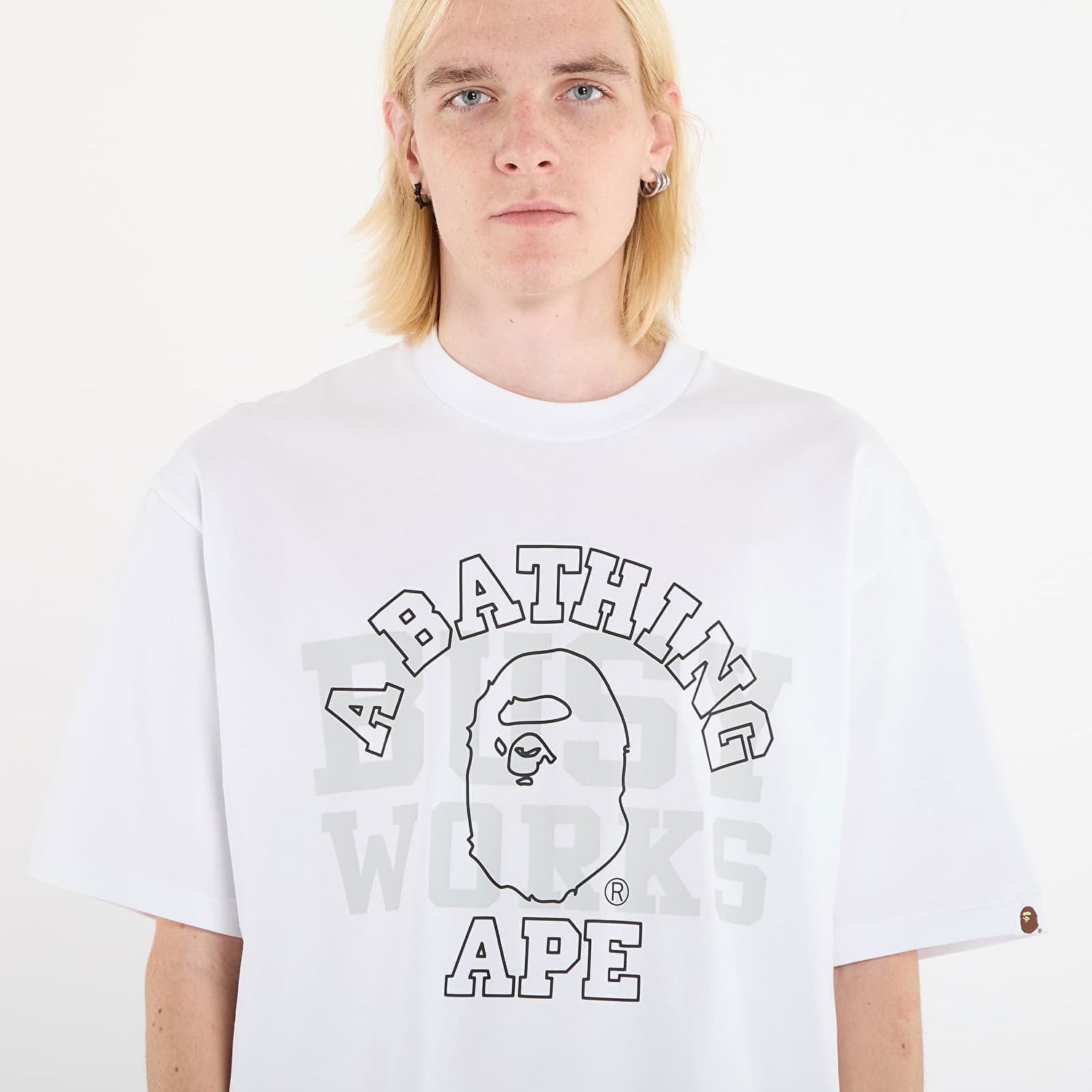 Tričko BAPE College Relaxed Fit T-Shirt Biela | 001TEL801328MWHT, 1