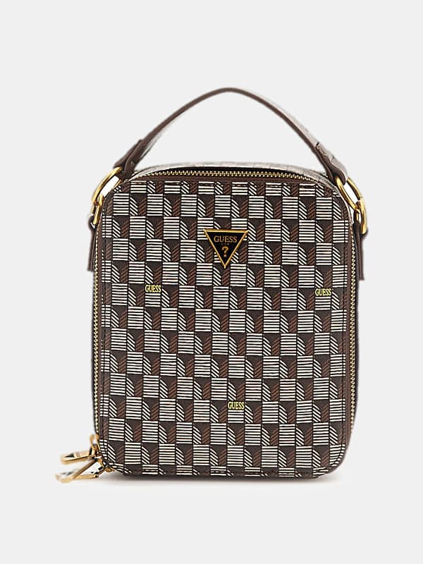 Torino Geometric-Print Mini Crossbody Bag