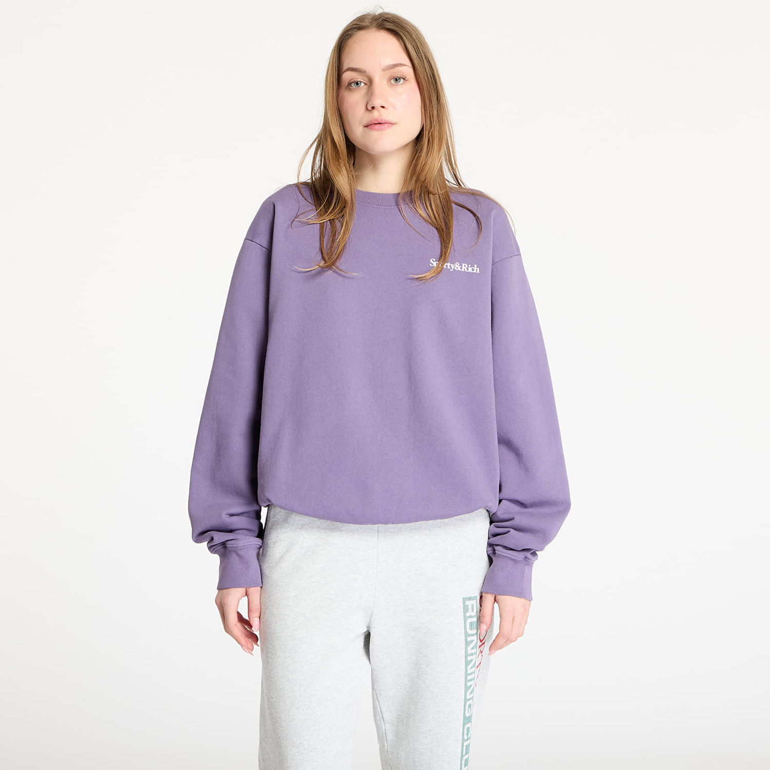 Sveter Sporty & Rich Sporty & Rich Health Is Wealth Crewneck Sweatshirt Fialová | ST071514300PU09, 1