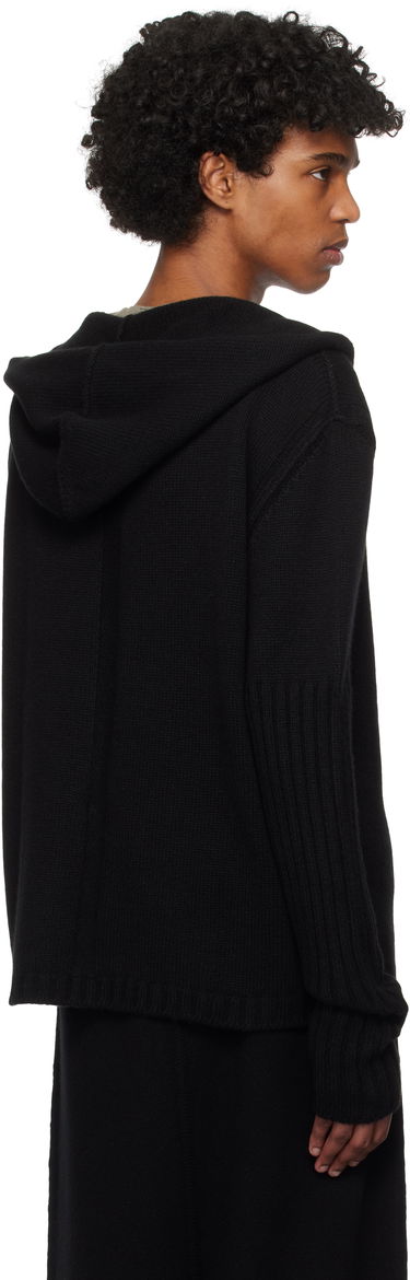 Mikina Rick Owens Rick Owens Hollywood Zipped Knit Hoodie Čierna | RU01E5666 KLWS, 2