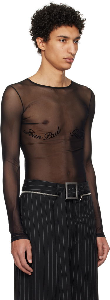 Body Jean Paul Gaultier Jean Paul Gaultier Signature Mesh Long Sleeve T-Shirt Čierna | 25/33-F-TO263I-T005-00, 1