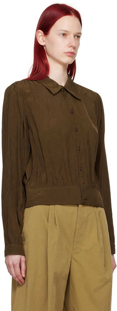 Košeľa LEMAIRE Lemaire Gathered Long Sleeve Blouse Hnedá | TO1221 LF1024, 3