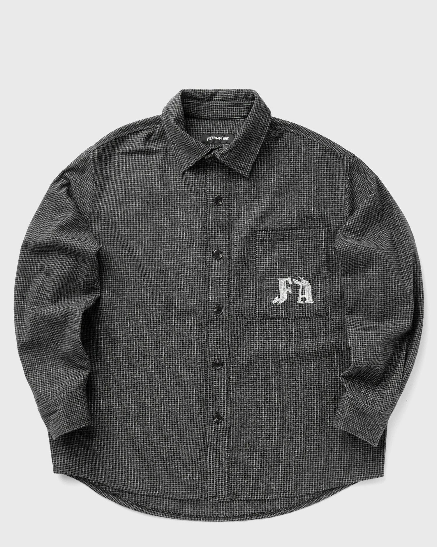 Košeľa Fucking Awesome Oversized Wool Flannel Shirt Šedá | PN20039-SHADOW-PLAID, 0