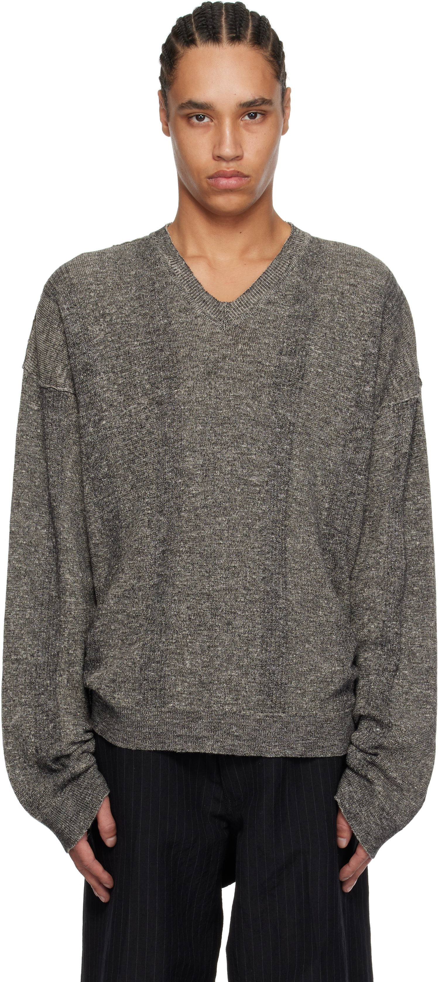 Sveter Maison Margiela Maison Margiela V-Neck Sweater Šedá | S50HN0012 M13097, 0