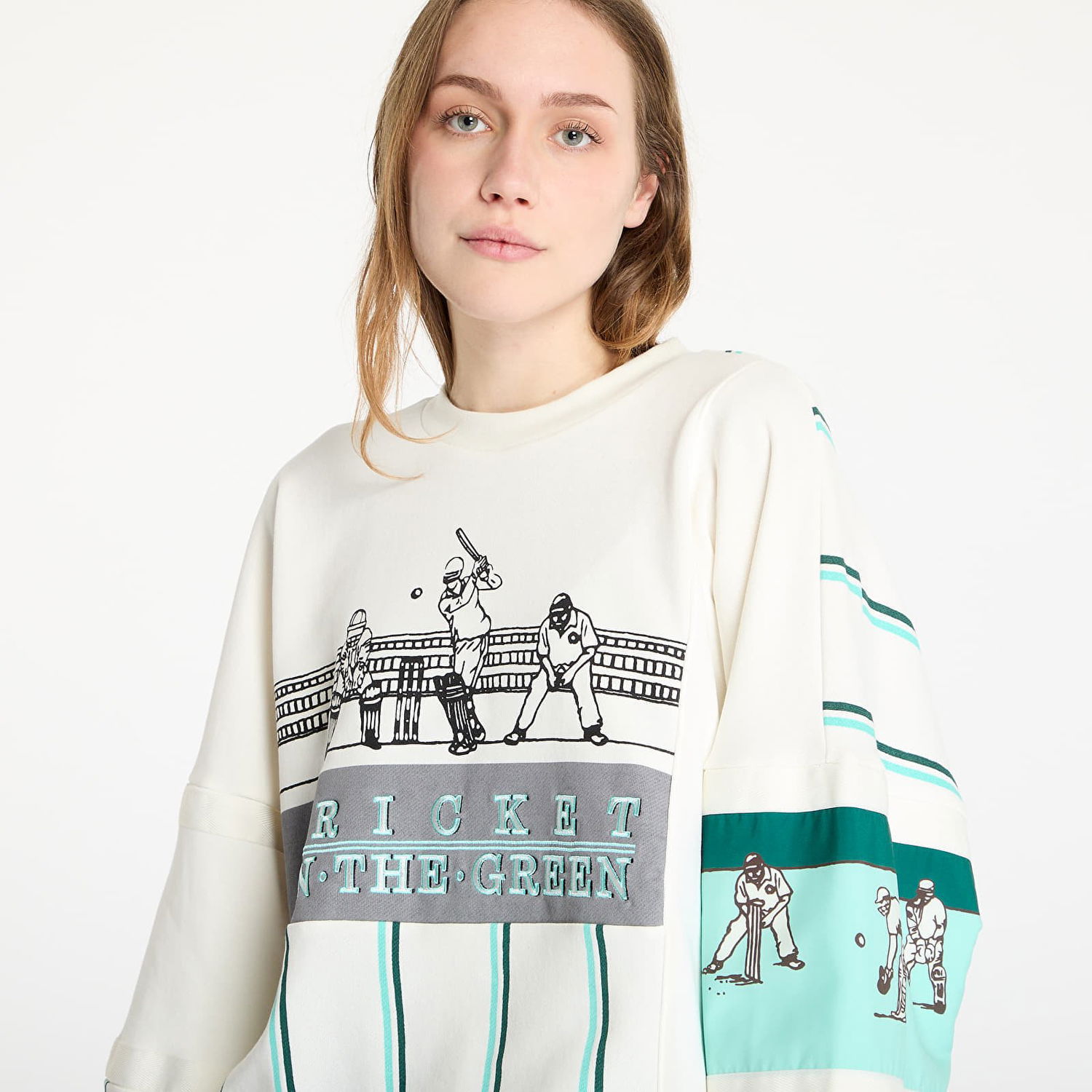 Sveter adidas Originals Retro Sports Cricket-Inspired Crew Sweatshirt Biela | KA4386, 1