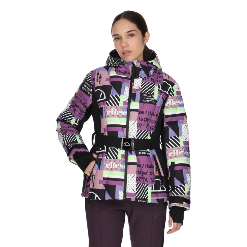 Prešívaná bunda Ellesse Maya Heritage Geometric Print Belted Puffer Jacket Rôznofarebný | ELA243F516-Z3