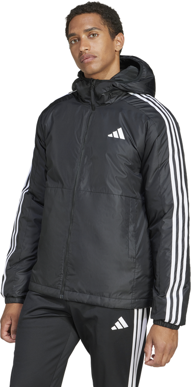 Bunda adidas Originals Essentials 3-Stripes Hooded Jacket Čierna | jd1032, 1