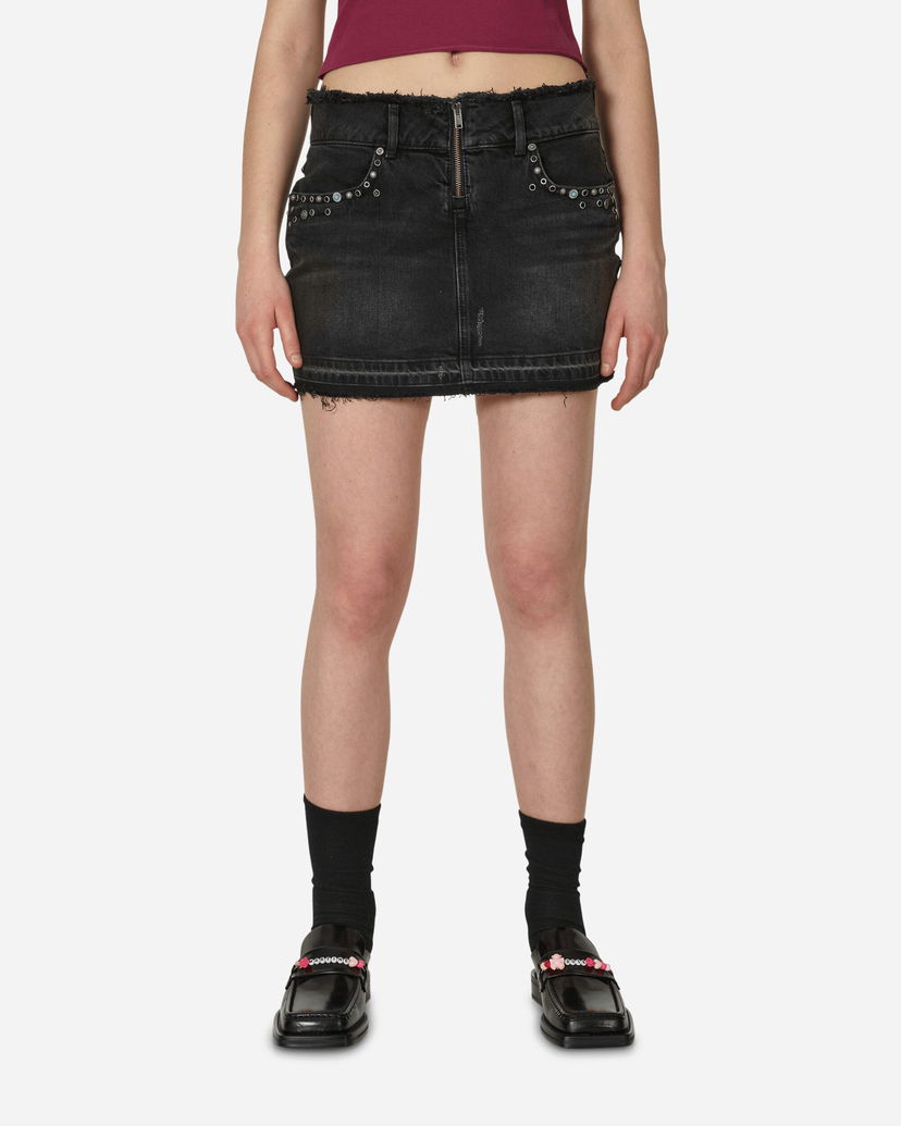 Sukňa GUESS Western Denim Skirt Used Black Wash Čierna | W4GU38D5AK0 GUUB