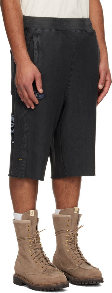 Šortky AAPE by A Bathing Ape Main Raw-Hem Sweat Shorts with Herringbone Panels Šedá | AAPSPMB685XXNBKL, 1