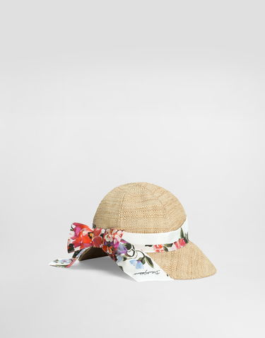 Klobúk Dolce & Gabbana Floral-print Band Raffia Hat Béžová | LB5H67G7PWES9000, 3