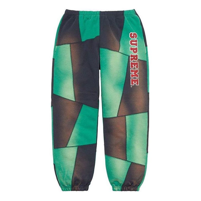 Tepláky Supreme Patchwork Sweatpants Zelené | SUP-FW20-141