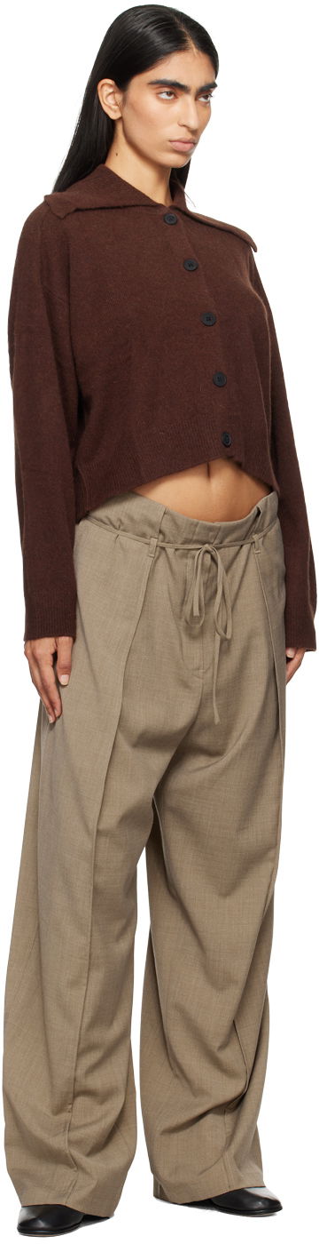 Sveter Loulou de Saison Loulou de Saison Sao Cropped Cardigan Hnedá | SAO, 3