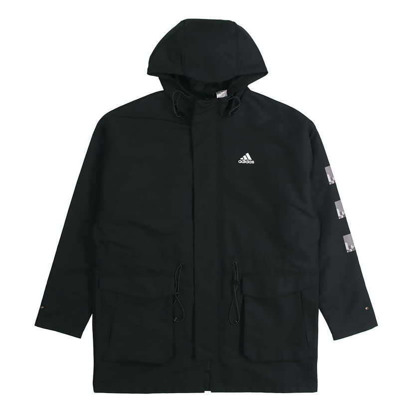 Parka adidas Originals Hooded Fleece Lined Woven Jacket Čierna | H37917