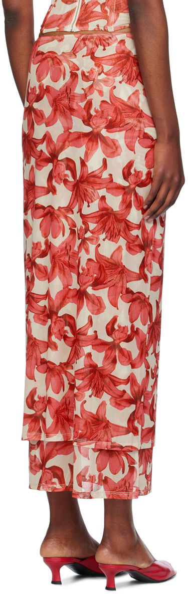 Sukňa Miaou Miaou Topanga Floral Print Midi Skirt Červená | 4064PM2OAL, 2
