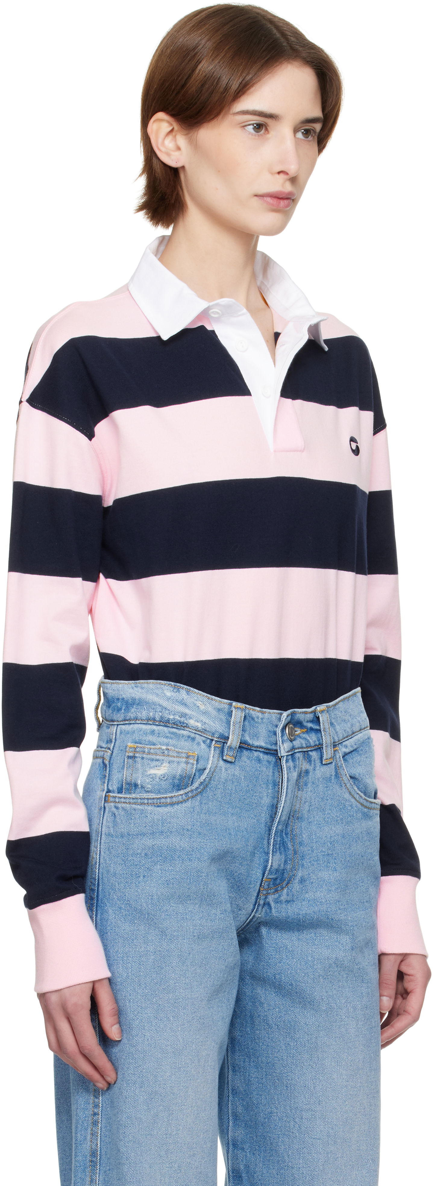 Polo tričko Coperni Coperni Striped Rugby Shirt Ružová | COPJS116F5026, 1