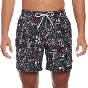 Graffiti Print Swim Trunks