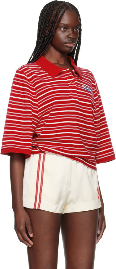 Polo tričko Martine Rose Martine Rose Shrunken Striped Polo Červená | 659JE02104O, 1