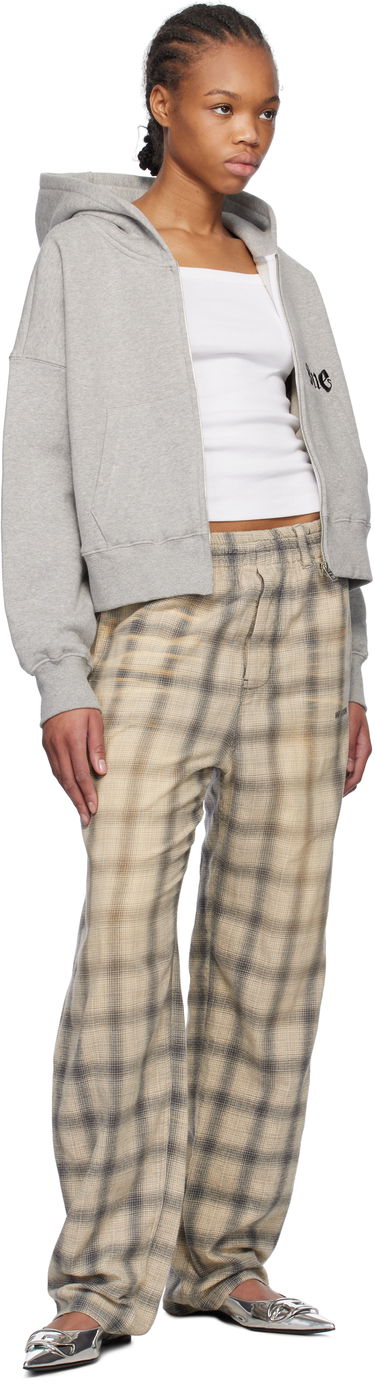 Tepláky We11done We11done Washed Checkered Trousers Béžová | WD-PT0-25-265-U-GY, 3