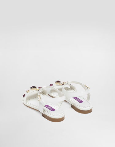 Doplnky Dolce & Gabbana Dolce & Gabbana Patent Leather Sandals With Crystals Biela | D11364AN1968V135, 3