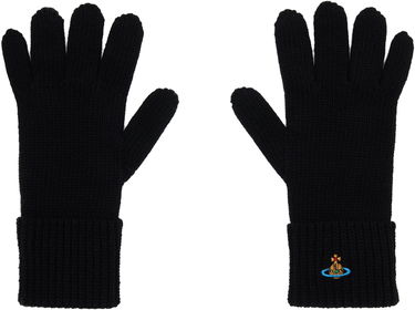 Rukavice Vivienne Westwood Sporty Knitted Orb Logo Gloves Čierna | 8202002R-K0065-, 0