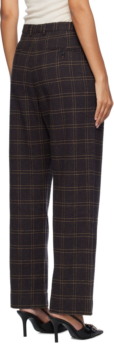 Nohavice R13 R13 Relaxed Plaid Trousers Hnedá | R13WR332-R440B, 2
