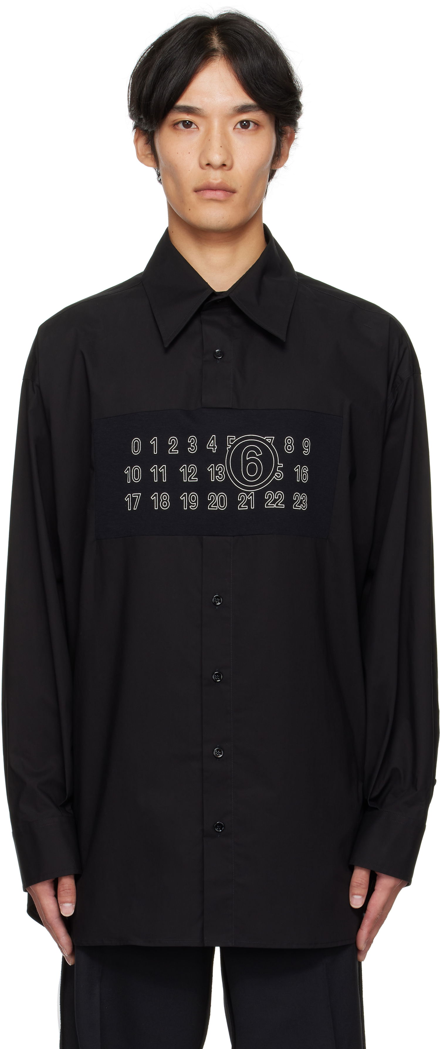 Košeľa Maison Margiela MM6 Maison Margiela Long Sleeve Shirt with Numbers Print Čierna | SH0NH0014 M35256, 0