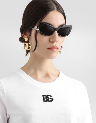 Tričko Dolce & Gabbana Dolce & Gabbana Jersey T-Shirt with DG Logo Embroidery Biela | F8N08ZGDCYEW0800, 3