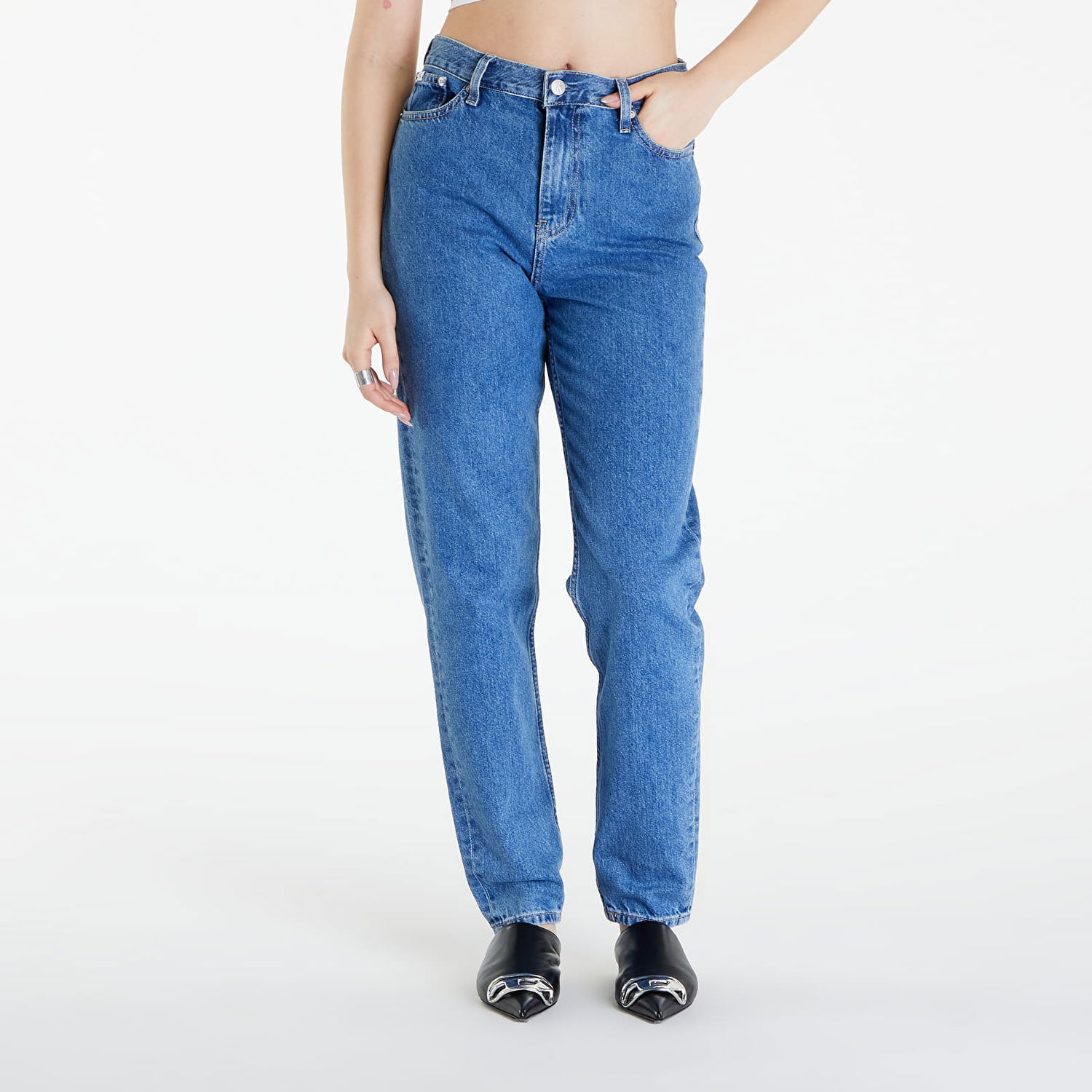Nohavice a džínsy CALVIN KLEIN Jeans Mom Jean Modrá | J20J222766 1A4, 0