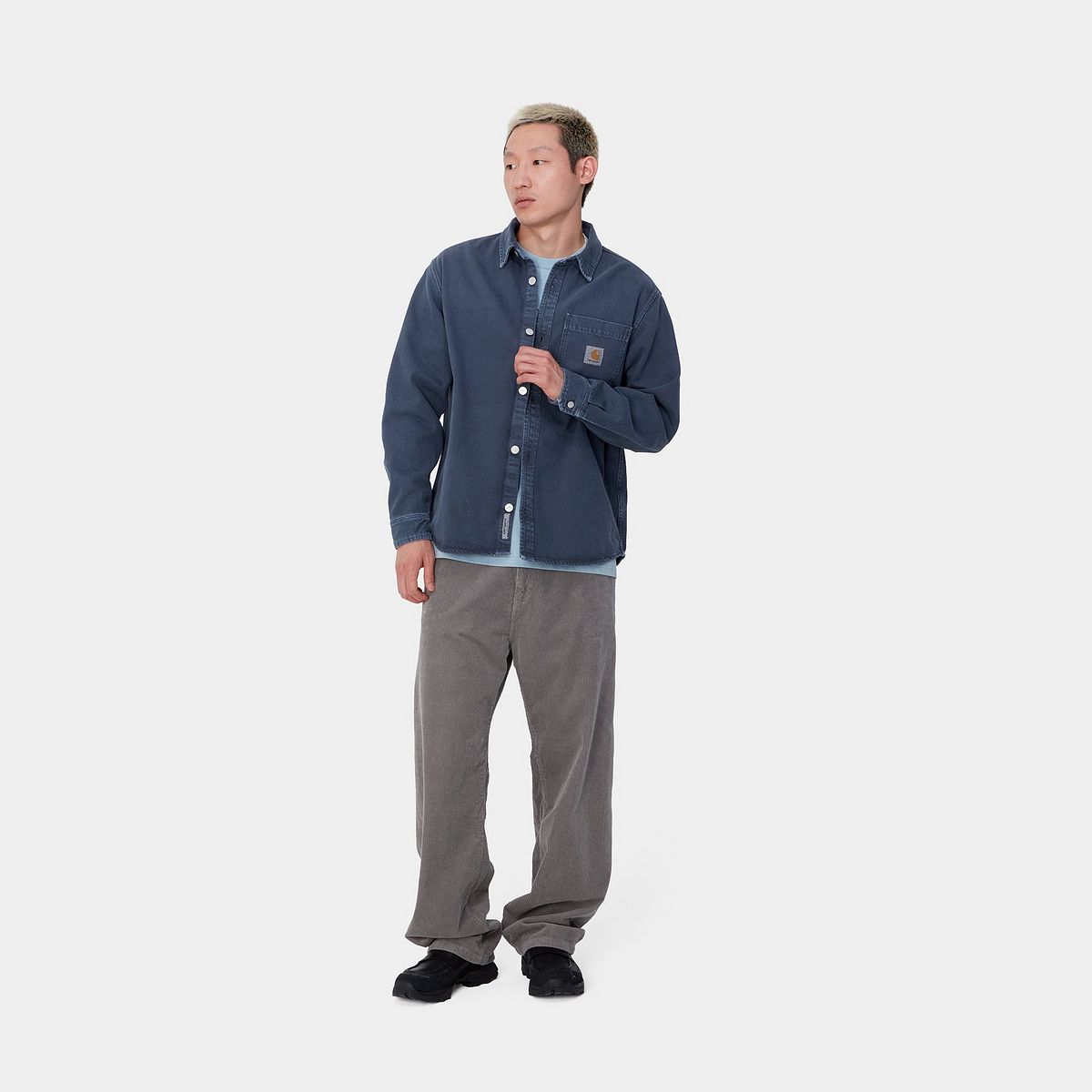 Košeľa Carhartt WIP Stone Dyed Shirt Jacket Modrá | I033750_8, 1