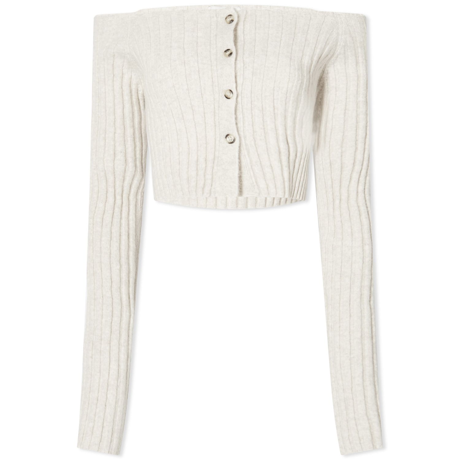 Sveter Nanushka Sidone Cropped Knit Jumper Béžová | NW24RSSW00671, 0