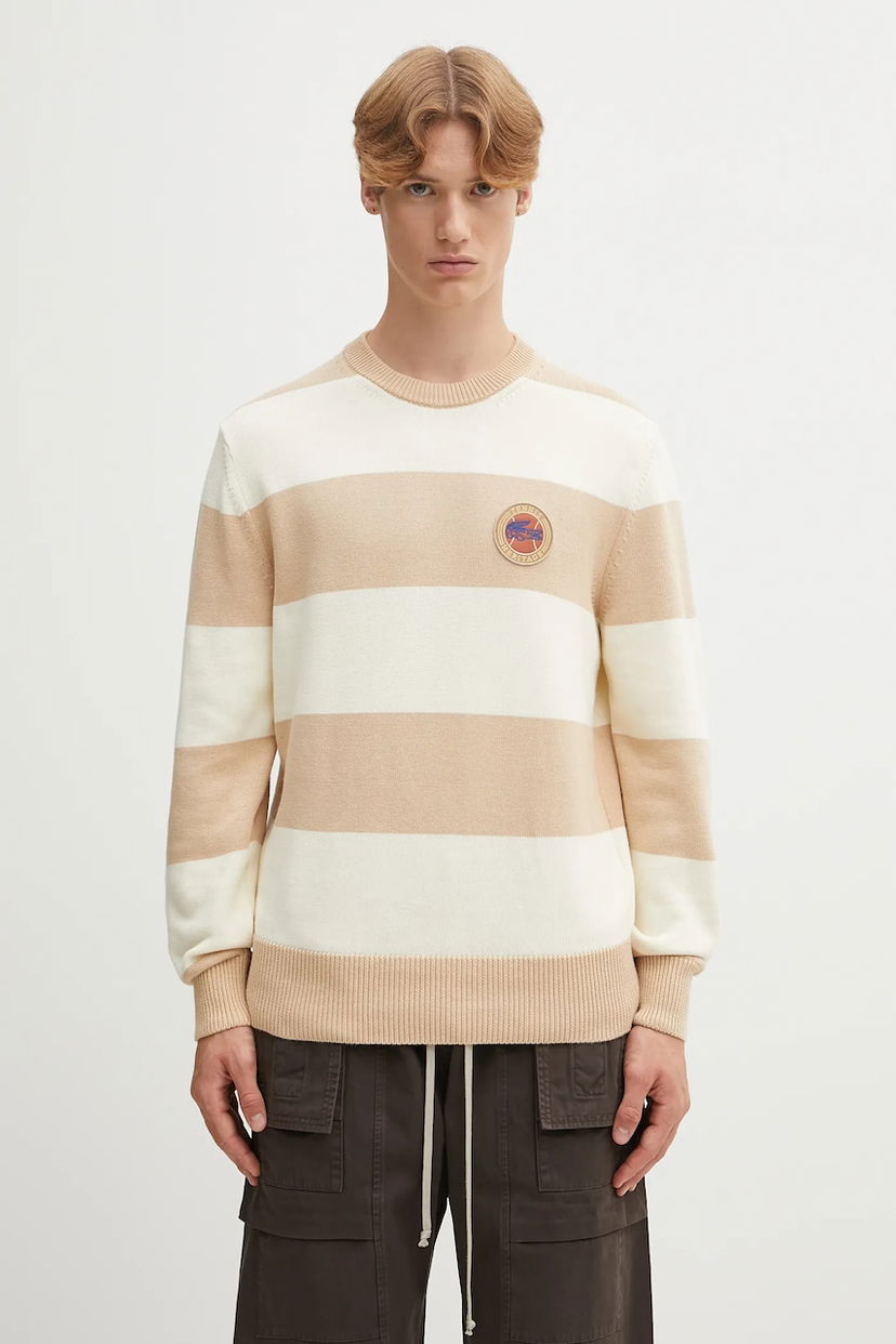 Sveter Lacoste Lacoste Striped Sweater Béžová | AH5179