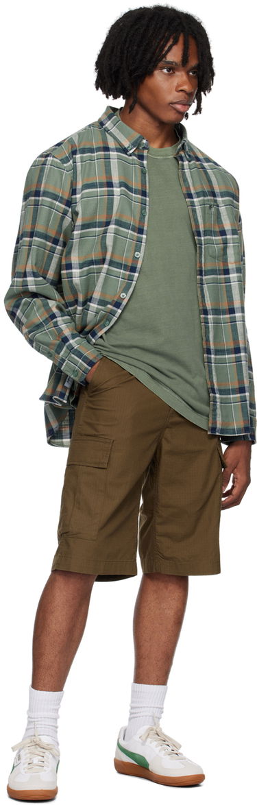 Košeľa Carhartt WIP Plaid Relaxed Fit Cotton Shirt Zelené | I033032, 3