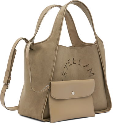 Tote bag Stella McCartney Stella McCartney Faux-Suede Logo & Piping Crossbody Tote Béžová | 513860WP0590, 1