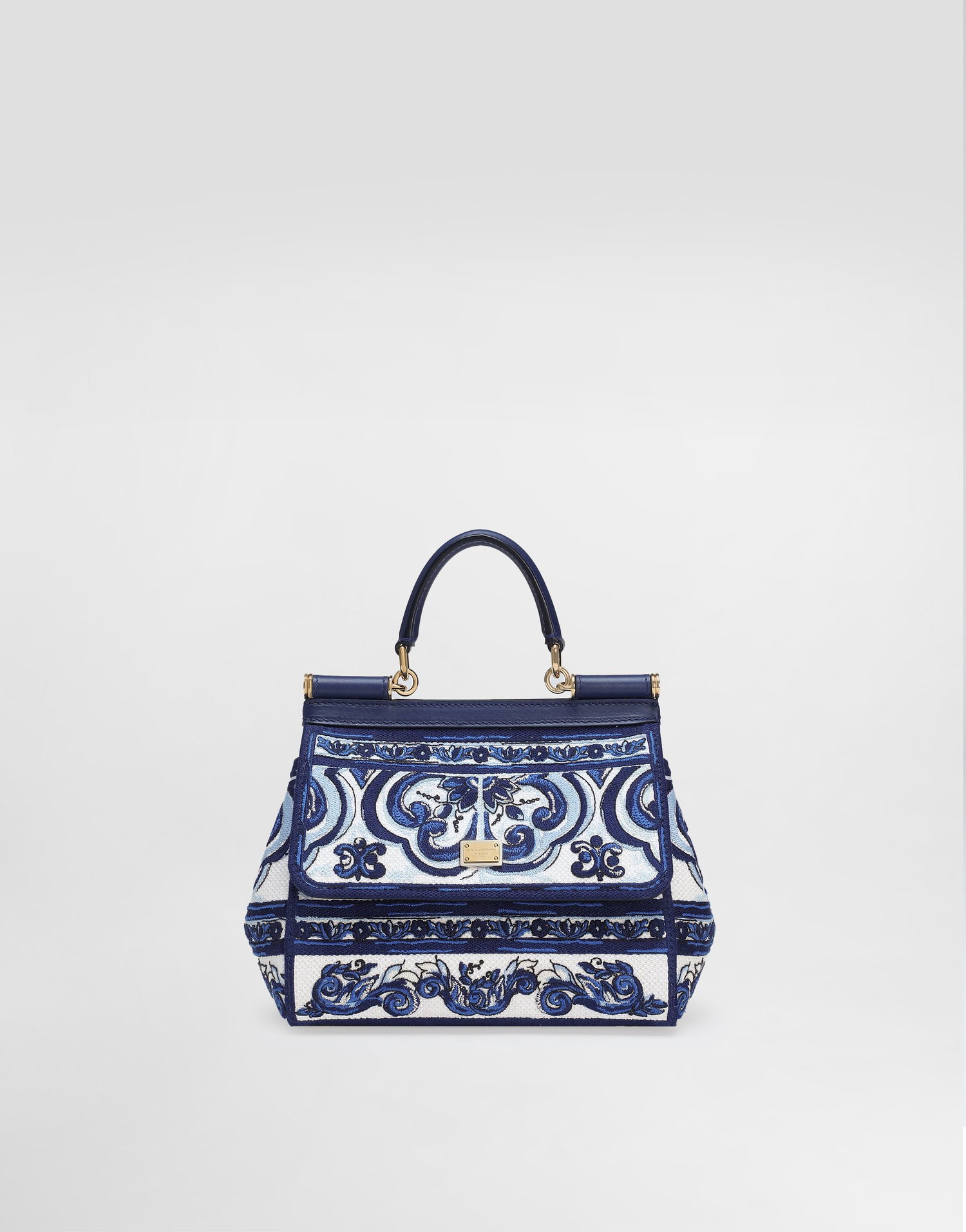Kabelka Dolce & Gabbana Dolce & Gabbana Sicily Medium Handbag With Majolica Embroidery Modrá | BB6003BW050HA3OB, 0