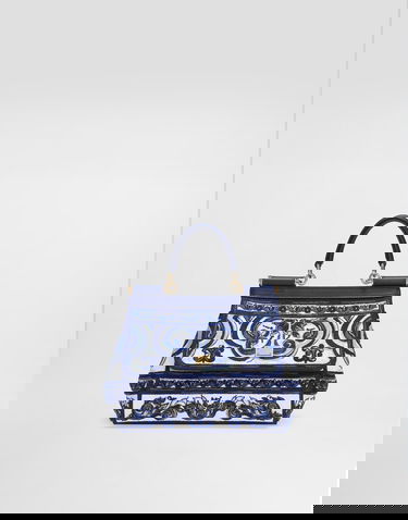 Kabelka Dolce & Gabbana Dolce & Gabbana Sicily Medium Handbag With Majolica Embroidery Modrá | BB6003BW050HA3OB, 0