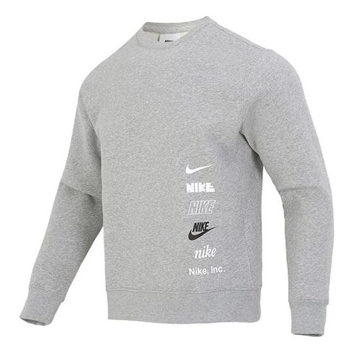Sveter Nike Men's Brushed-Back Crew Sweatshirt Šedá | DX0782-063, 0