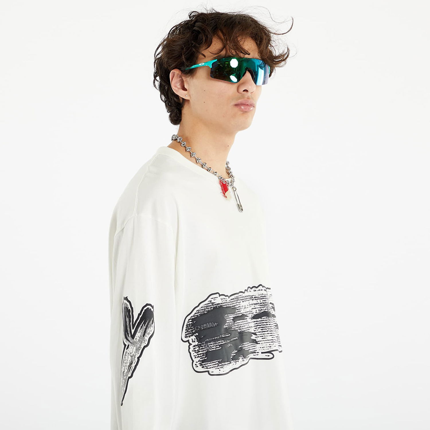 Tričko Y-3 Graphic Logo Long Sleeve Tee Biela | IA3112, 0