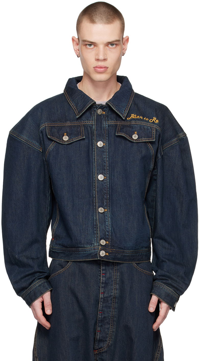 Bomber bunda Vivienne Westwood Boxer Denim Jacket Navy | 39010009-W00HY-DE, 0