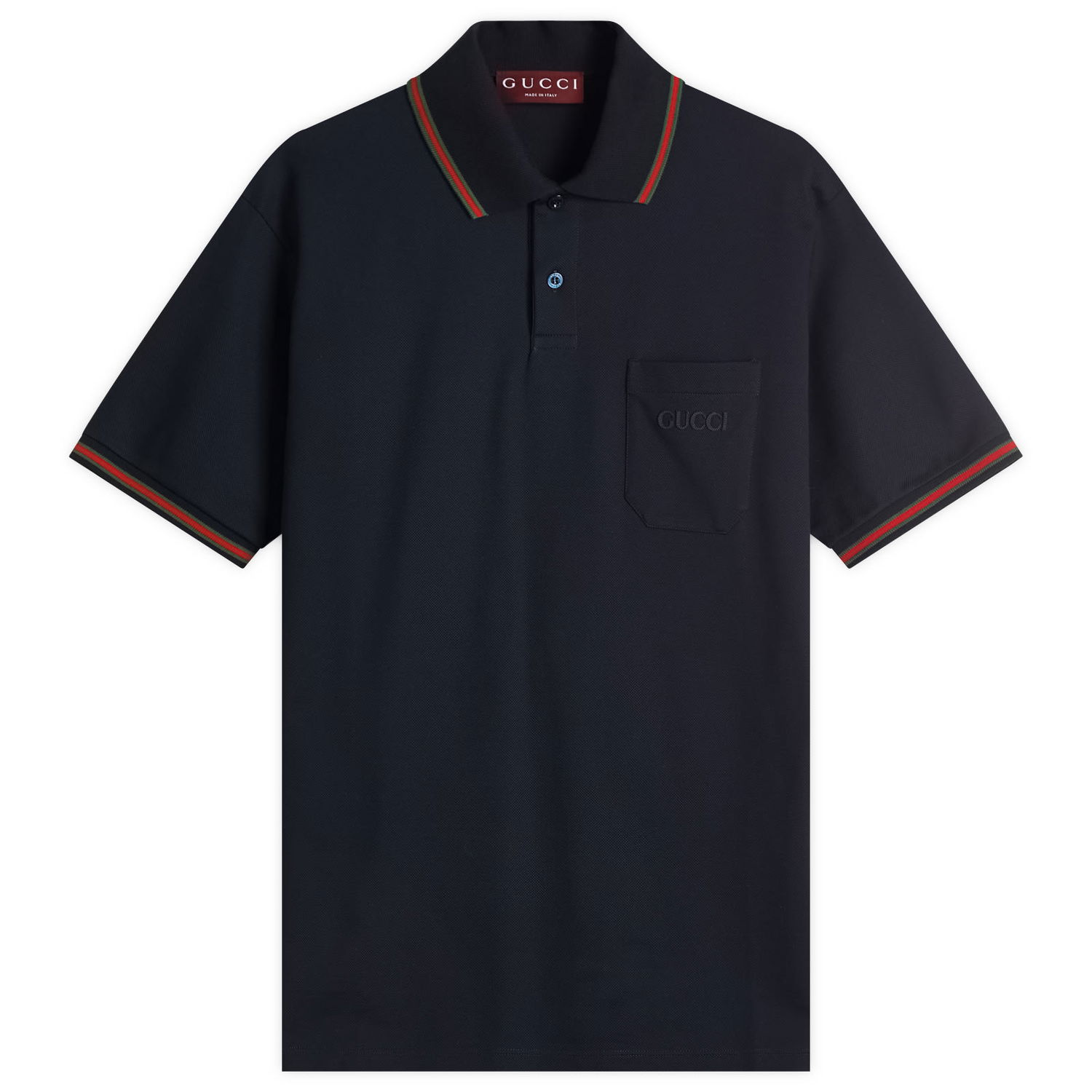Polo tričko Gucci Stretch Cotton Polo Shirt with Web Detail Navy | 795174-XJG5C-4330, 1