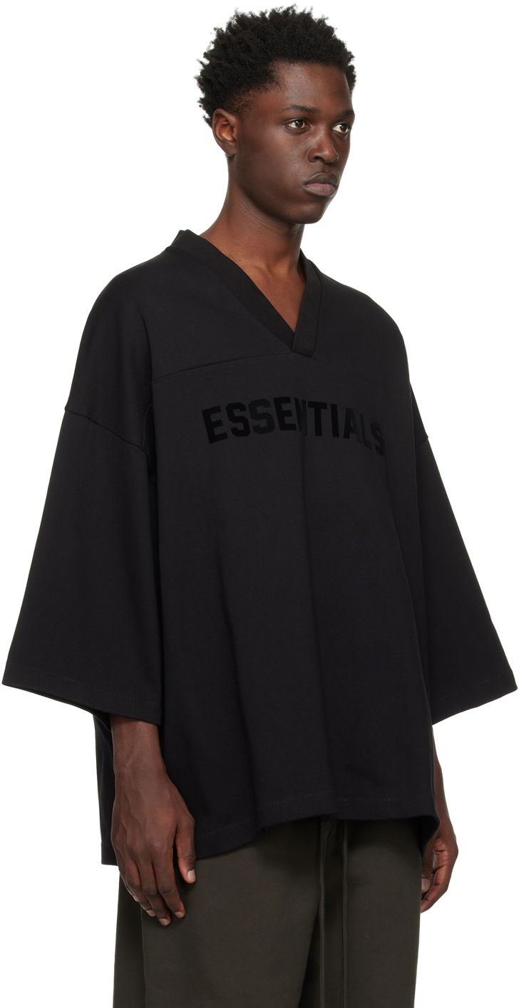 Tričko Fear of God Essentials Heavy Jersey Football T-Shirt Čierna | 125SP244104F, 1