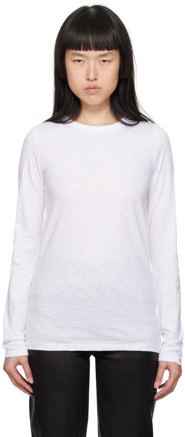 Tričko rag & bone 'The Slub' Long Sleeve T-shirt Biela | W275C51CH, 0