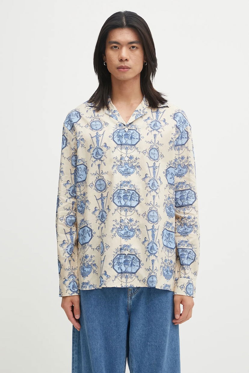 Košeľa Drôle de Monsieur Drôle de Monsieur La Chemise Patineur Regular Fit Shirt Béžová | I.SH232.LI011