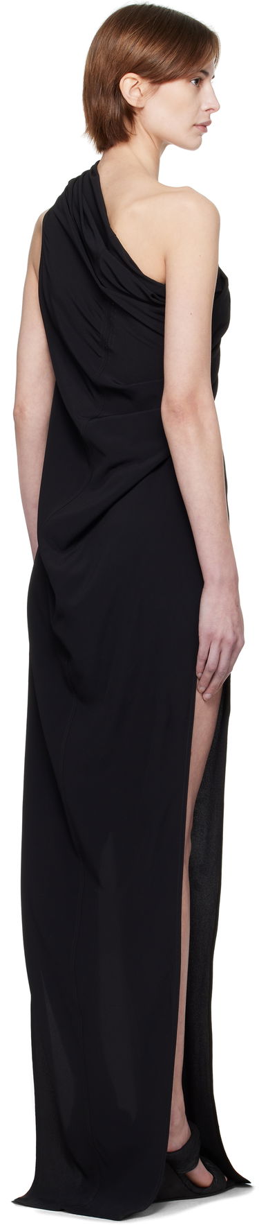 Šaty Rick Owens Rick Owens Hollywood Athena Arrowhead One-Shoulder Maxi Dress Čierna | RP01E7509 CC, 2