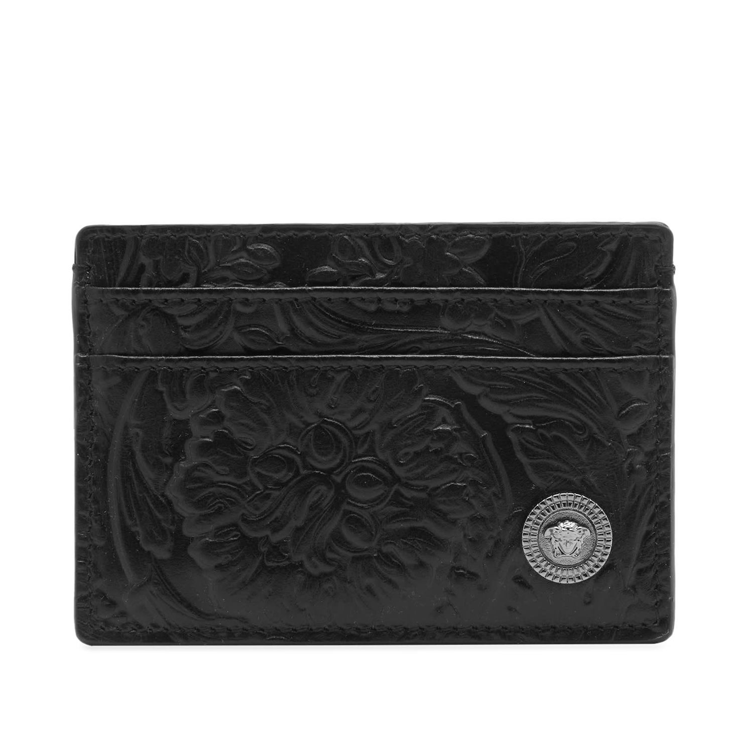 Peňaženka Versace Barocco Embossed Leather Card Holder Čierna | DPN2467-1A10637-1B00E, 0