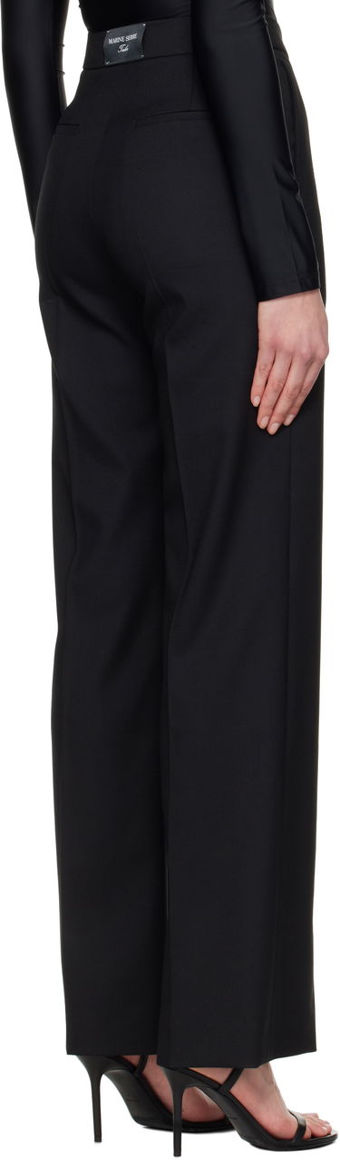 Nohavice Marine Serre Marine Serre Virgin Wool Twill Wide Leg Trousers Čierna | WPA154A RWOV0001, 2