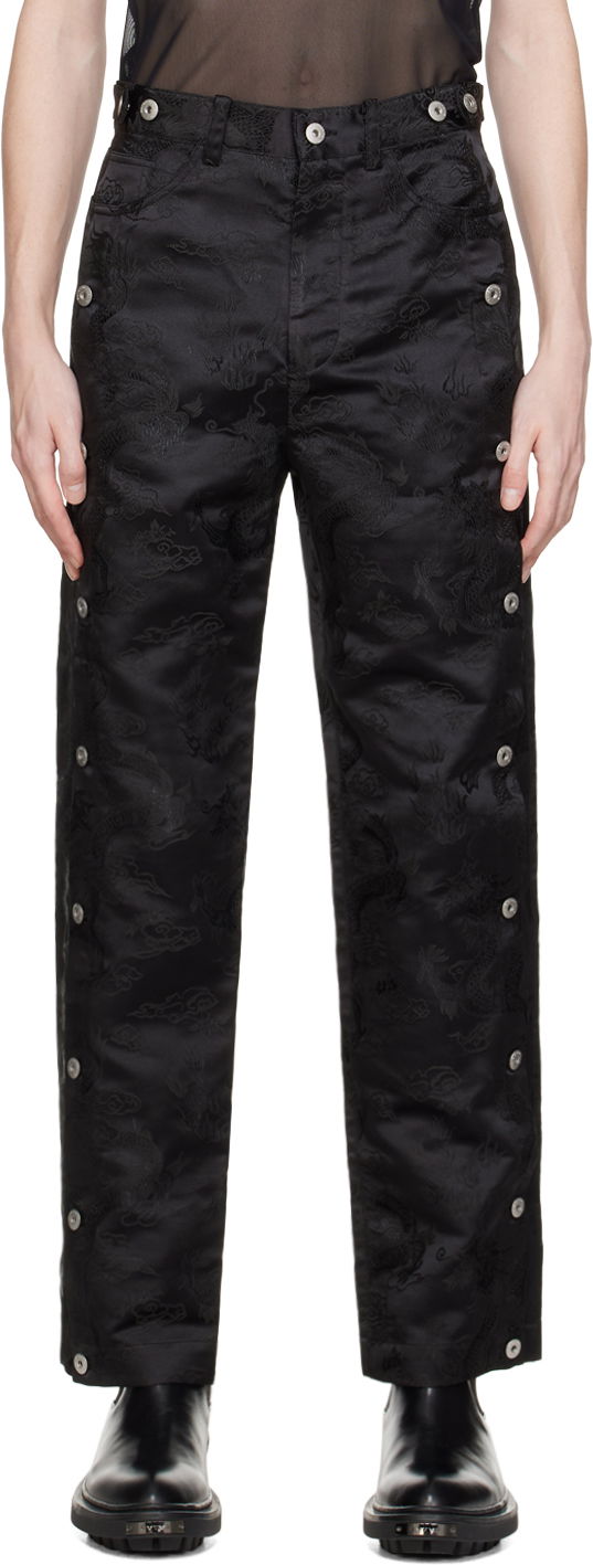 Nohavice Feng Chen Wang Feng Chen Wang Dragon Jacquard Trousers Čierna | FUS17TR12, 0