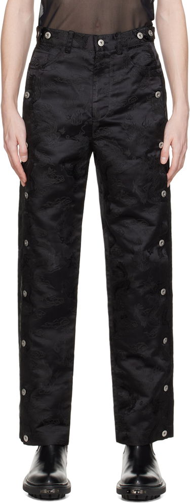 Nohavice Feng Chen Wang Feng Chen Wang Dragon Jacquard Trousers Čierna | FUS17TR12, 0