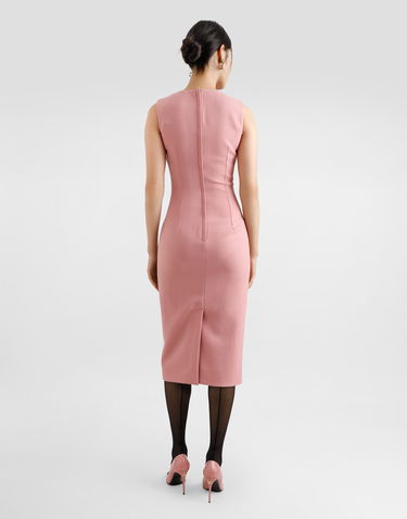 Šaty Dolce & Gabbana Dolce & Gabbana Wool Crepe Sheath Longuette Dress Ružová | F6GASTFU2L8F0473, 2
